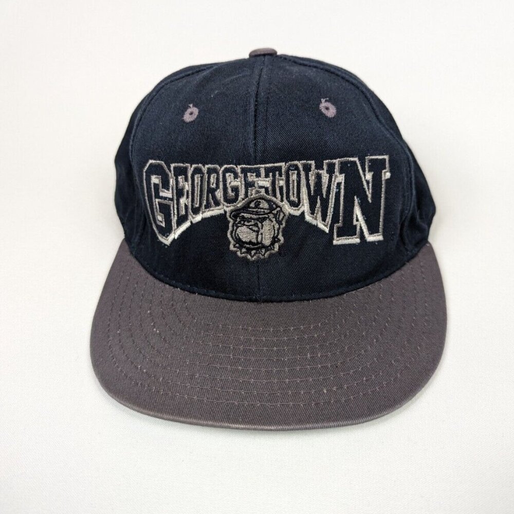 Vtg Georgetown Hoyas Hat Cap Men’s Snapback Spellout Bulldog 90s Y2K College